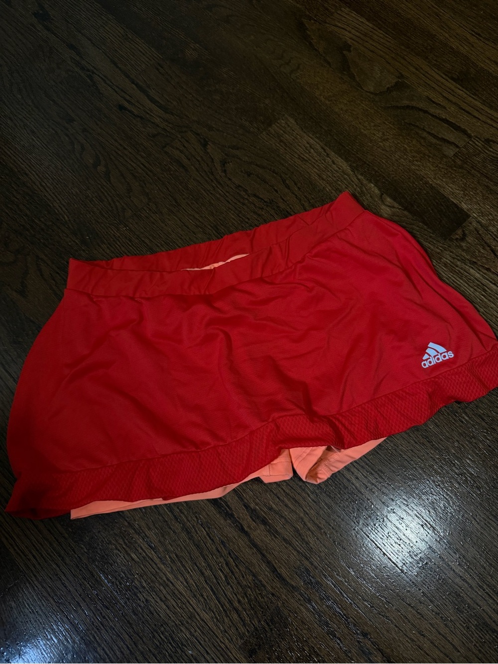 adidas Women’s Red Athletic Skort with Coral Liner
